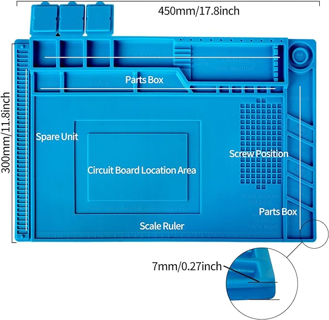 پد سیلیکونی تعمیرات موبایل سایز 450x300mm مدل S-160