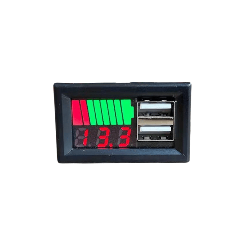 ماژول نمایشگر شارژ باتری 36-12 ولت پنلی دارای دو خروجی USB