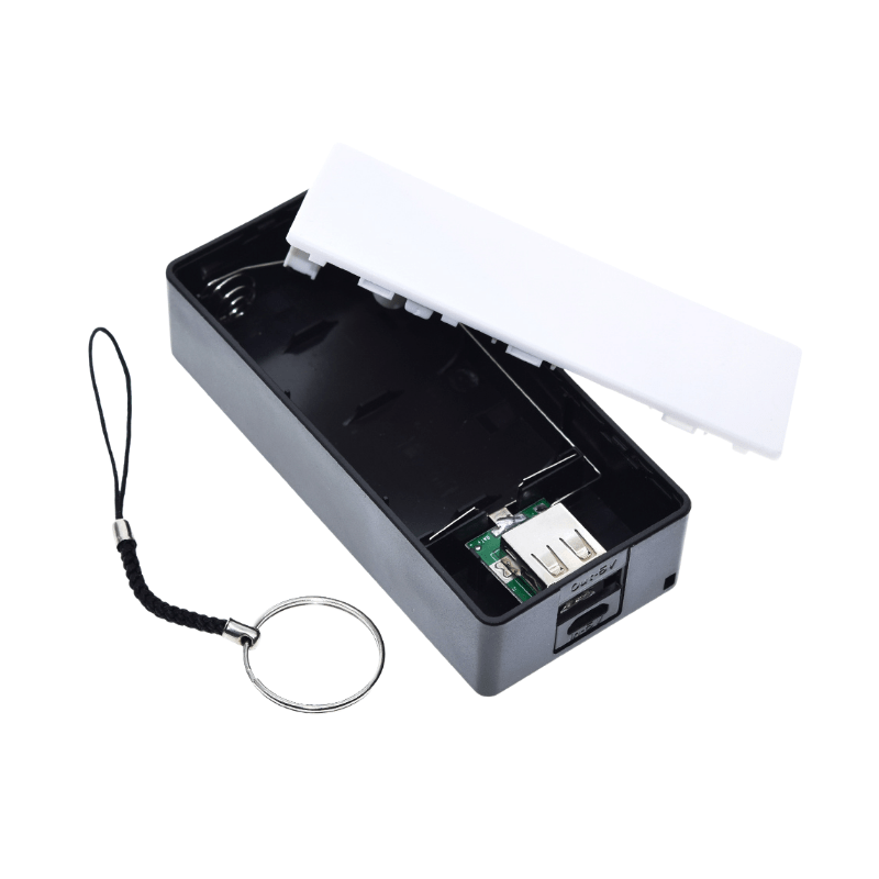 کیس پاوربانک 2 باتری دارای خروجی USB 5V 1A (مشکی)