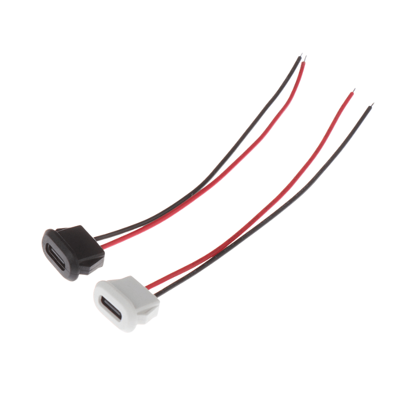 کانکتور Type-C مادگی دوسیم روپنلی فشاری (سفید)
