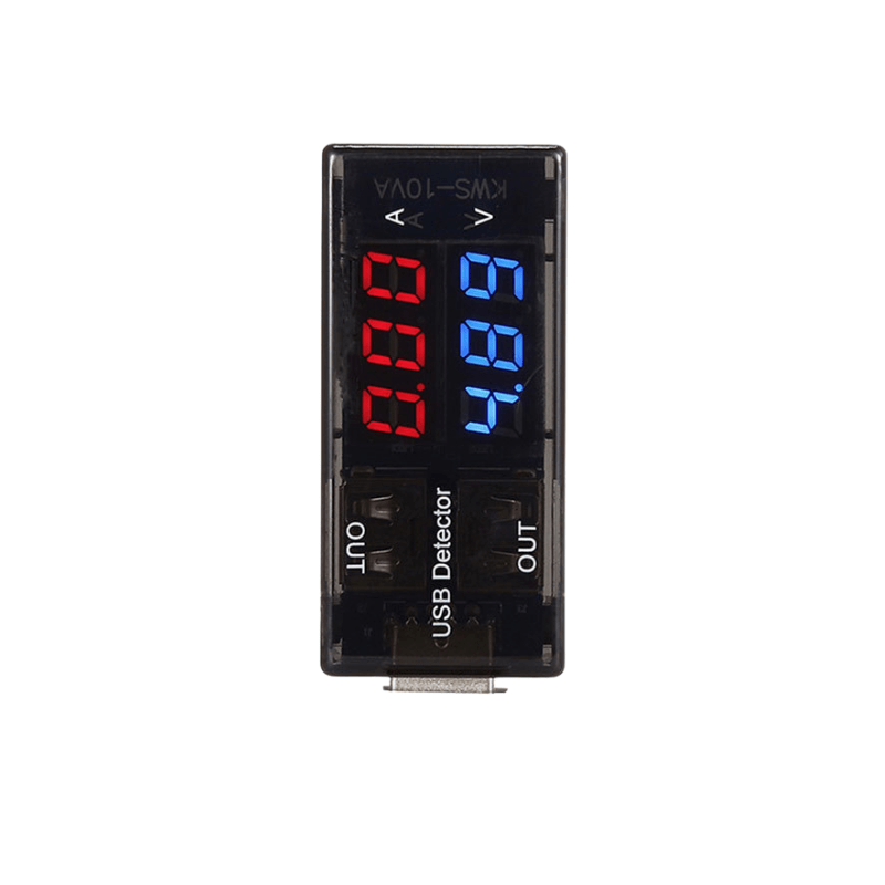 تستر درگاه USB و مانیتورینگ شارژ دو خروجی (USB Tester) مدل KWS-10VA