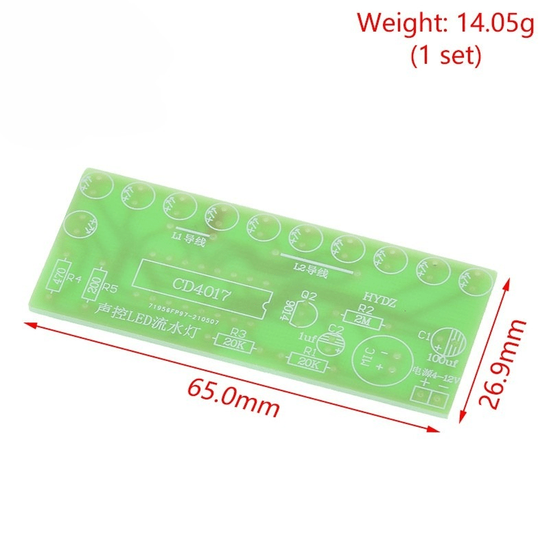 کیت رقص نور بارگراف حساس به صدا با تراشه CD4017