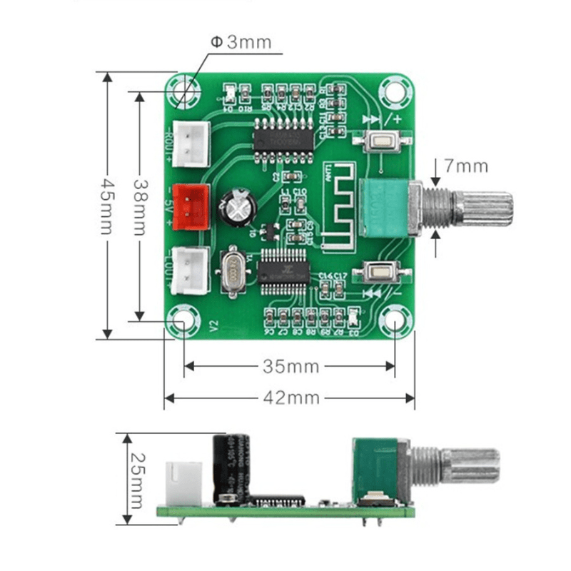 ماژول آمپلی فایر استریو 2x5 وات بلوتوثی مدل XH-A158