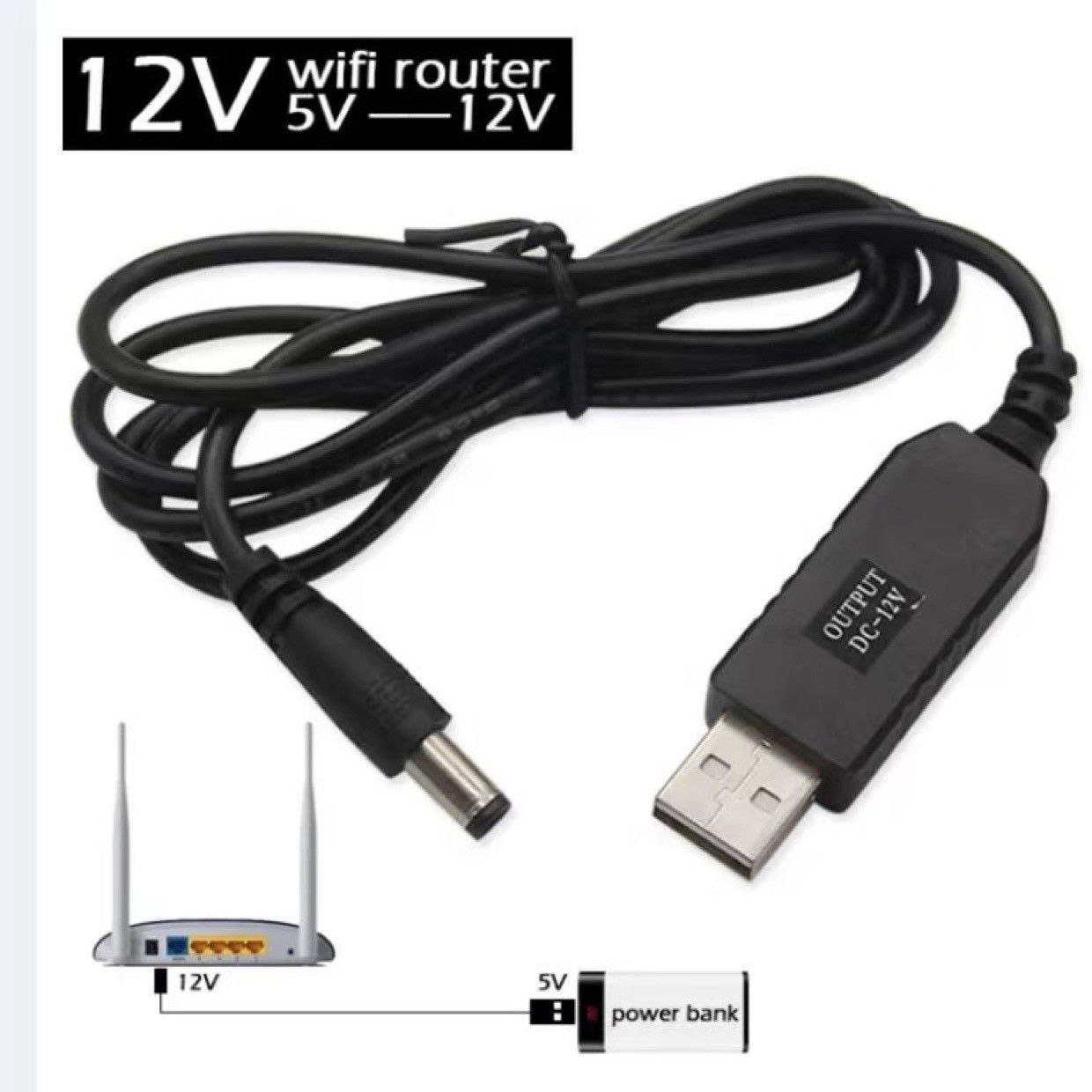 کابل USB به DC افزاینده ولتاژ با خروجی 9 ولت طول 1 متر
