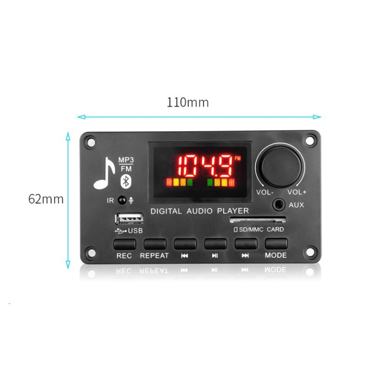 پخش کننده MP3 PLAYER بلوتوثی پنلی ولوم دار دارای آمپلی فایر 2X40W مدل KH-G022