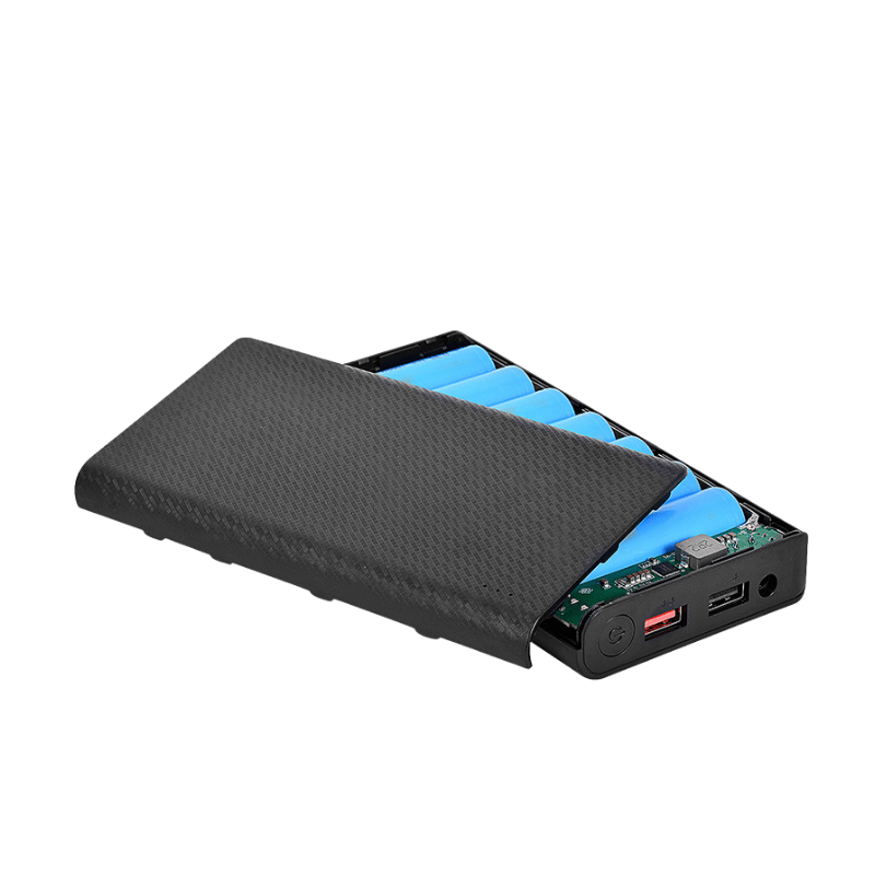 کیس پاوربانک 7 باتری فست شارژ PD20W با خروجی 5/9/12 ولت DC (مشکی)