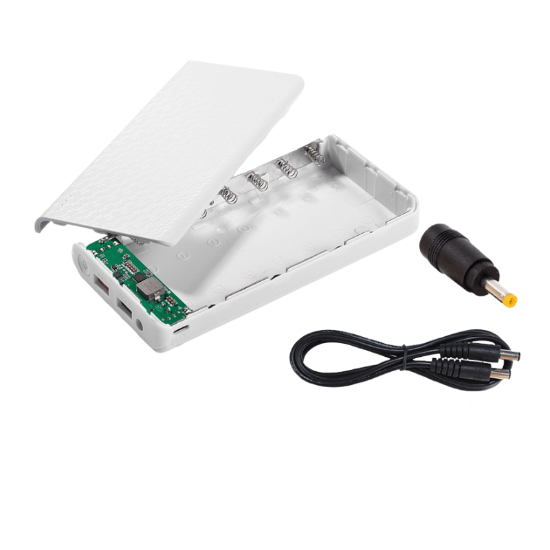 کیس پاوربانک 7 باتری فست شارژ PD20W با خروجی 5/9/12 ولت DC (سفید)