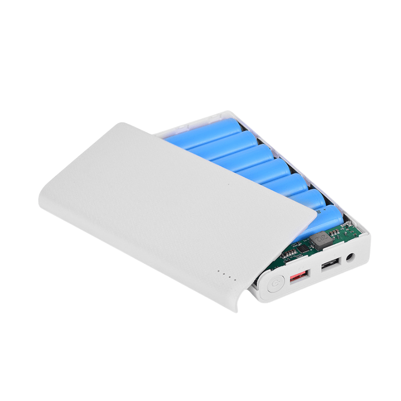 کیس پاوربانک 7 باتری فست شارژ PD20W با خروجی 5/9/12 ولت DC (سفید)