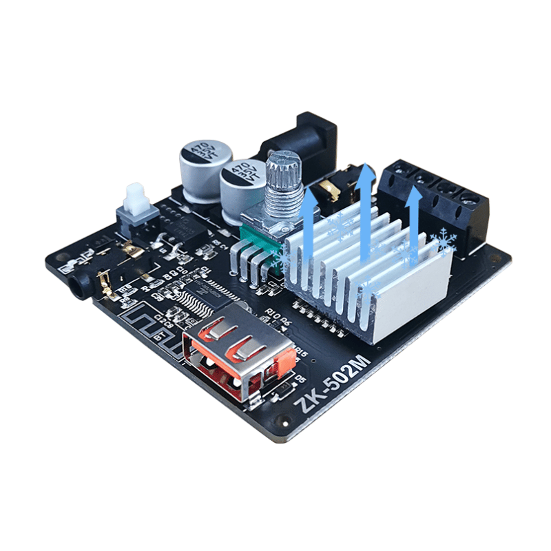 ماژول آمپلی فایر بلوتوثی 2x50 وات دو کاناله استریو با تراشه PA50Wx2 مدل ZK-502M