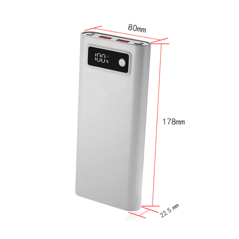 کیس پاوربانک با ظرفیت 20000mAh با درگاه Type-C ،Micro و USB فست شارژ (سفید)
