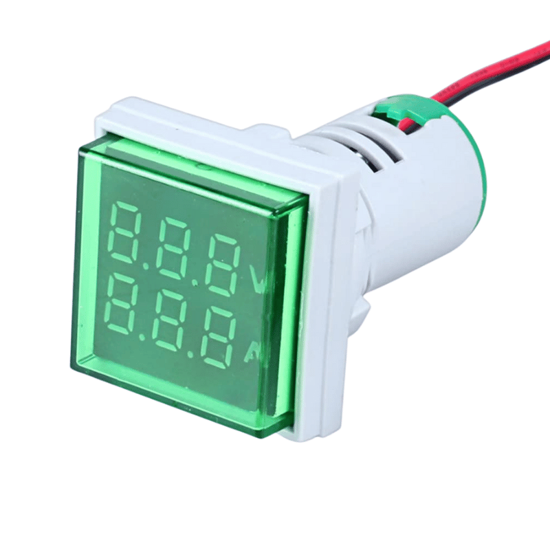 ولت‌متر آمپر‌‌متر AC چراغ سیگنالی 500V 100A رو پنلی مربعی (سبز)