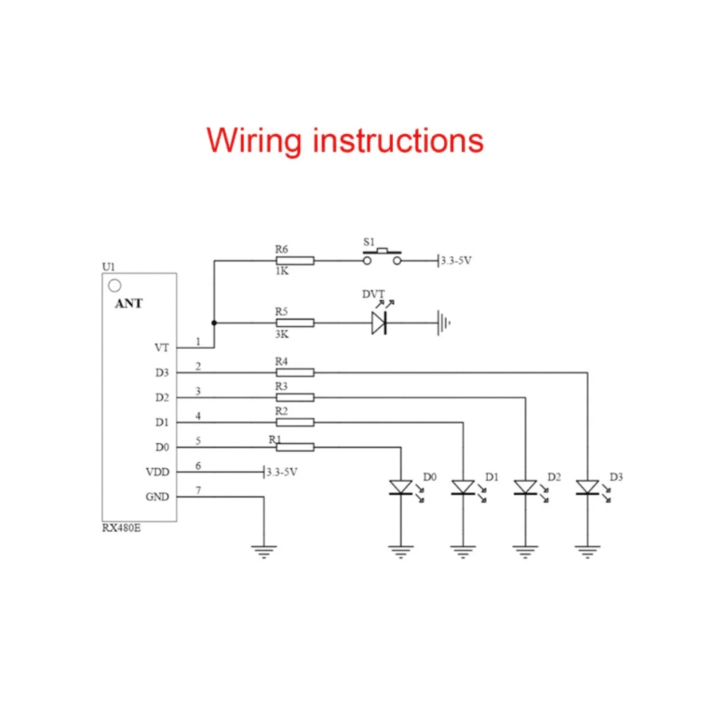 گیرنده ریموت کدلرن سوپرهترودین ۴ کانال 315MHz RX480