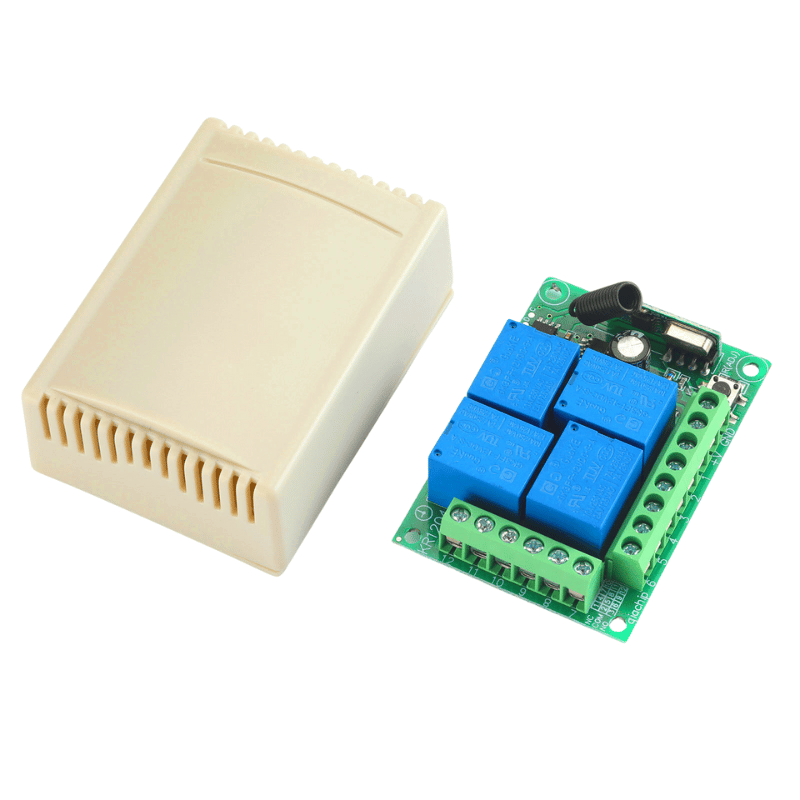 ماژول گیرنده چهار کاناله 433MHZ کدلرن 12 ولت DC (بدون ریموت)