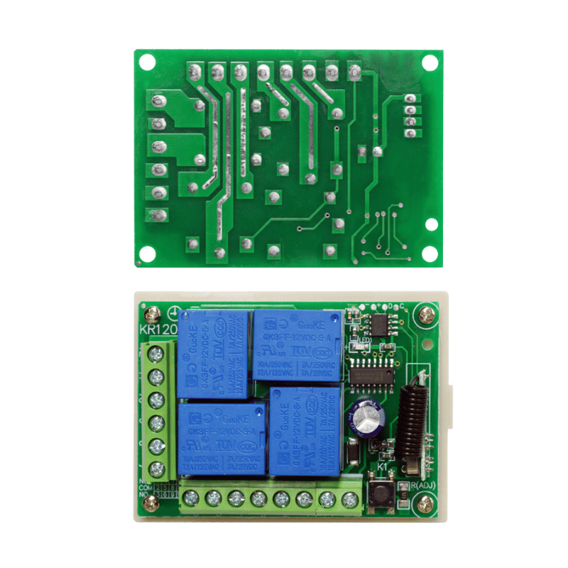 ماژول گیرنده چهار کاناله 433MHZ کدلرن 12 ولت DC (بدون ریموت)