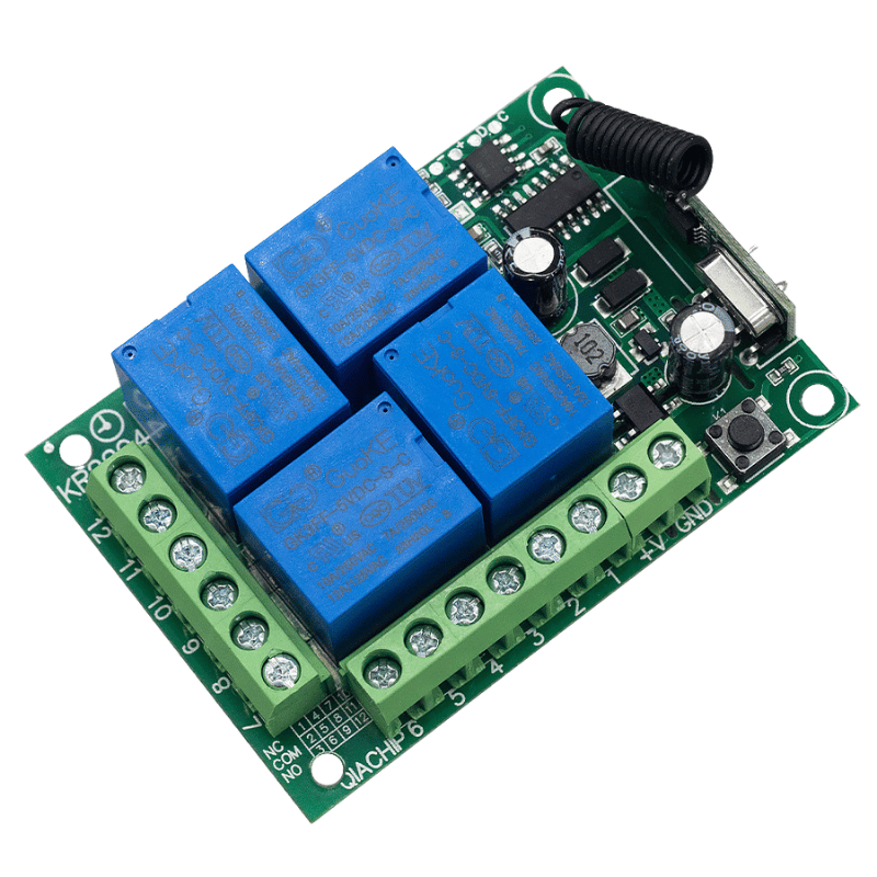 ماژول گیرنده چهار کاناله 433MHZ کدلرن 220 ولت AC (بدون ریموت)
