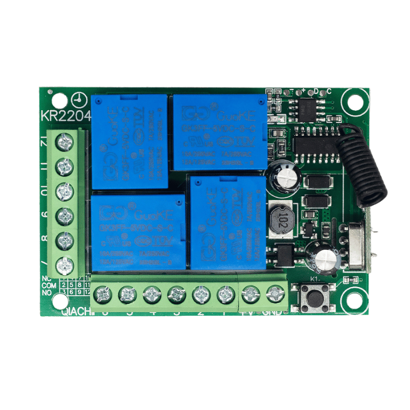 ماژول گیرنده چهار کاناله 433MHZ کدلرن 220 ولت AC (بدون ریموت)