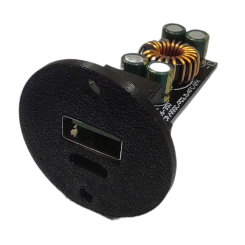 قاب روپنلی گرد ماژول فست شارژ QC4.0-QC3.0 با خروجی USB Type-C